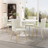 Velvet Dining Chairs Set of 2, Beige Chairs With Gold Metal Legs for Dining Room