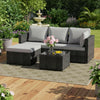 Rattan Garden Furniture Set Corner Sofa Glass Table Patio Outdoor Patio Wicker