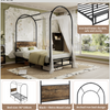 Canopy Bed Frame Metal 3ft Single Bed With Headboard & Heavy Duty Slat Support