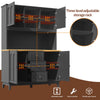 Pantry Cupboard 180 cm Tall Storage Cabinet with Drawers, Shelves & LED Lighting