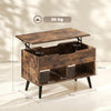 Lift Top Coffee Table Storage Living Room Table 75cm Rustic Brown