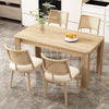 4 Pcs Retro Dining Chairs Set Kitchen Chairs with Rattan Backrest & Padded Seat