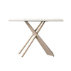 Console Table Ceramic Glass Top Crisscross Metal Frame Entryway Hallway Home