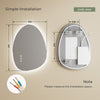 Illuminated Bathroom Mirror with LED Lights 3 colors Dimmable Demister Irregular