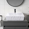 Modern Ceramic Vanity Wash Basin Countertop White Marble Effect Bath Cloakroom