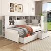 Daybed 3FT Single Wooden Storage Bed w/ Drawers & Shelves for Kids, Teenagers