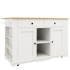 Mobile Storage Rolling Kitchen Island on Wheels Trolley Cart with Worktop, White