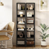 Narrow Bookshelf Bookcase 6 Tier Storage Rack Corner Display Shelf Metal Frame