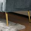 Sofa Bed Love Seat Sofa Settee Couch with Gold Metal Legs & Cushions Gray-blue