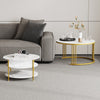 Set of 2 Nesting Coffee Tables Round Stacking Sofa Side Tables for Living Room