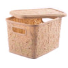 Large Lace Plastic Storage Box Lid Basket Container Kitchen Home Office 5.5 Ltr