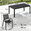 7 Pcs Outdoor Dining Set with Umbrella Hole, Garden Table and Chairs Set for 6