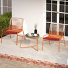 COSTWAY 3 Piece Patio Bistro Set Outdoor Rattan Furniture Set-Orange