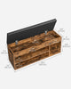 Shoe Bench with Cushion Storage Bench with Padded Seat Rustic Brown LHS130B01