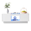 LED Coffee Table With Storage 2 Drawers Living Room Furniture High Gloss White