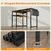 110 cm Computer Desk, Corner Desk with Adjustable Storage Shelves, Rustic Brown