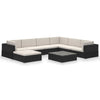 Outdoor Lounge Set 24 Pieces Poly Rattan Garden Sofa Seat Brown/Black