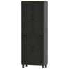 Modern Kitchen Cupboard Storage Cabinet with 6 Shelves, Black