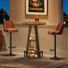 Round Bar Table, 39.4" H High Top Bistro Table with Storage for Living Room,