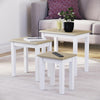 Wooden Nest of Tables 3 Piece Table Set Coffee Side Living Room Furniture