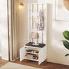 Hallway Furniture Set Wardrobe with Coat Rack Shoe Cabinet Bench & Cushion White