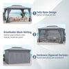 296x397cm Double Roof Patio Canopy Large Outdoor Gazebo Gray