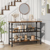 3-Tier Narrow Console Table,43 In Sofa Table with Storage Shelves for Hallway
