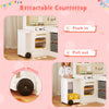 Corner Kitchen Playset Kids Pretend Play Kitchen-White