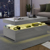 High Gloss LED Coffee Table With Storage Wooden 2 Drawer Living Room Furniture