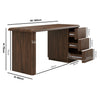 Dark Wood Modern Office Desk with Drawers - Banks BNK002
