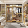 Thicken Bamboo Clothes Rail Garment Rack Cloakroom Open Wardrobe Walk-in Closet