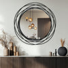Modern 80cm Round Wall Mirror Decoration Metal Orbital Wall Art for Bedroom Home