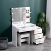 Dressing Table With 5 Drawers Mirror Stool Set Makeup Desk Vanity Table Bedroom