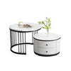 Nesting Coffee Tables Set of 2 Round Sofa Side Tables with Storage Living Room