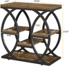 4-Shelf End Table, 23.6‘’ Rustic Narrow Side Table with Storage for Living Room