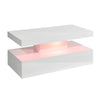 White Gloss Coffee Table with LED Lights – 90cm Modern Living Room Table