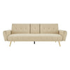 Lora Sofa Bed 3 Seater Faux Leather Click Clack with 2 Cup Holders - Beige
