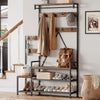 Coat Rack Hall Tree w/ Bench Hook Shoe Storage Coat Entryway Organizer Storage
