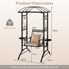 COSTWAY Outdoor Porch Swing with Stand and 2 Trellises for Adults