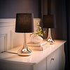 2 x Touch Table Lamps 34cm Dimmer Bedside Lights Living Room Reading Small Lamp