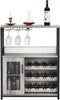 Bar Cabinet Coffee w/ Rack and Glass Holder Kitchen Buffet Sideboard
