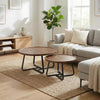 Nesting Coffee Tables Set of 2 Round Stacking Sofa Side Tables for Living Room