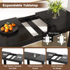 Extendable Dining Table Modern Kitchen Table w/ L-shaped Legs Black