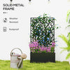 Metal Raised Garden Bed with Trellis Outdoor Elevated Planter Box Black New