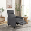 Push Back Recliner Chair Grey Linen Fabric Reclining Armchair