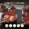 8 Piece Pan Set, Copper Stainless Steel Pan Set, Suitable For All Hob Types