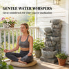5 Tiers Outdoor Water Fountain with LED Lights for Garden, Mixed