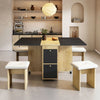 Drop Leaf Dining Table and 4 Stools Set, 5 Piece Foldable Kitchen Table Set