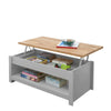 Grey Coffee Modern Table Storage Lift Top Up Drawer Shelf Living Room Furniture