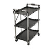 Portable Folding Workshop Garage Trolley 3 Level Shelf Cart Storage 165lb UK